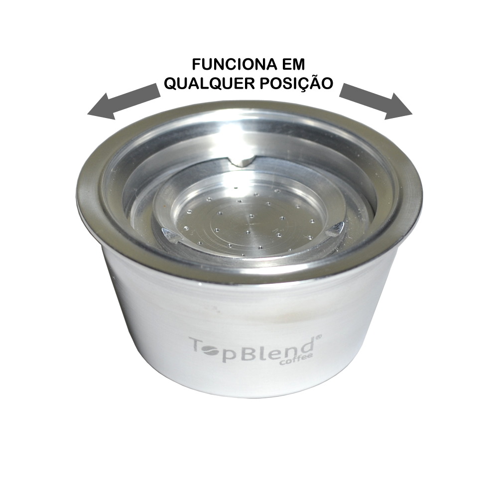 Cápsula Reutilizável TopBlend funciona em qualquer posição