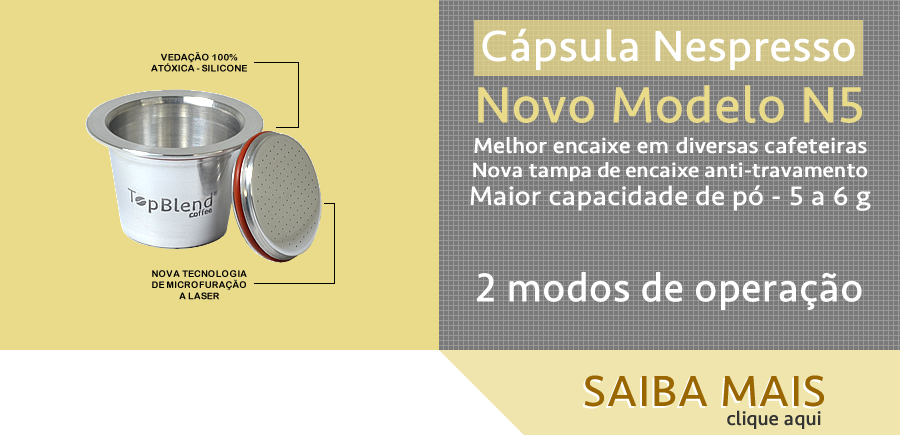 Cápsula Reutilizável TopBlend N5 Nespresso - novo modelo